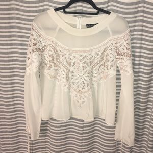 For Love & Lemons Ivory/Nude Blouse Sz M